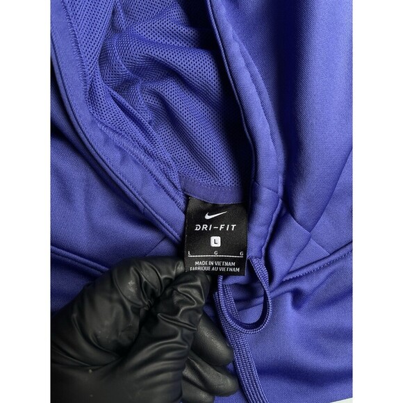 Nike Sweatshirt Hoodie Womens Large Blue Big Logo Sports Outdoor Dri Fit Casual - Picture 5 of 12